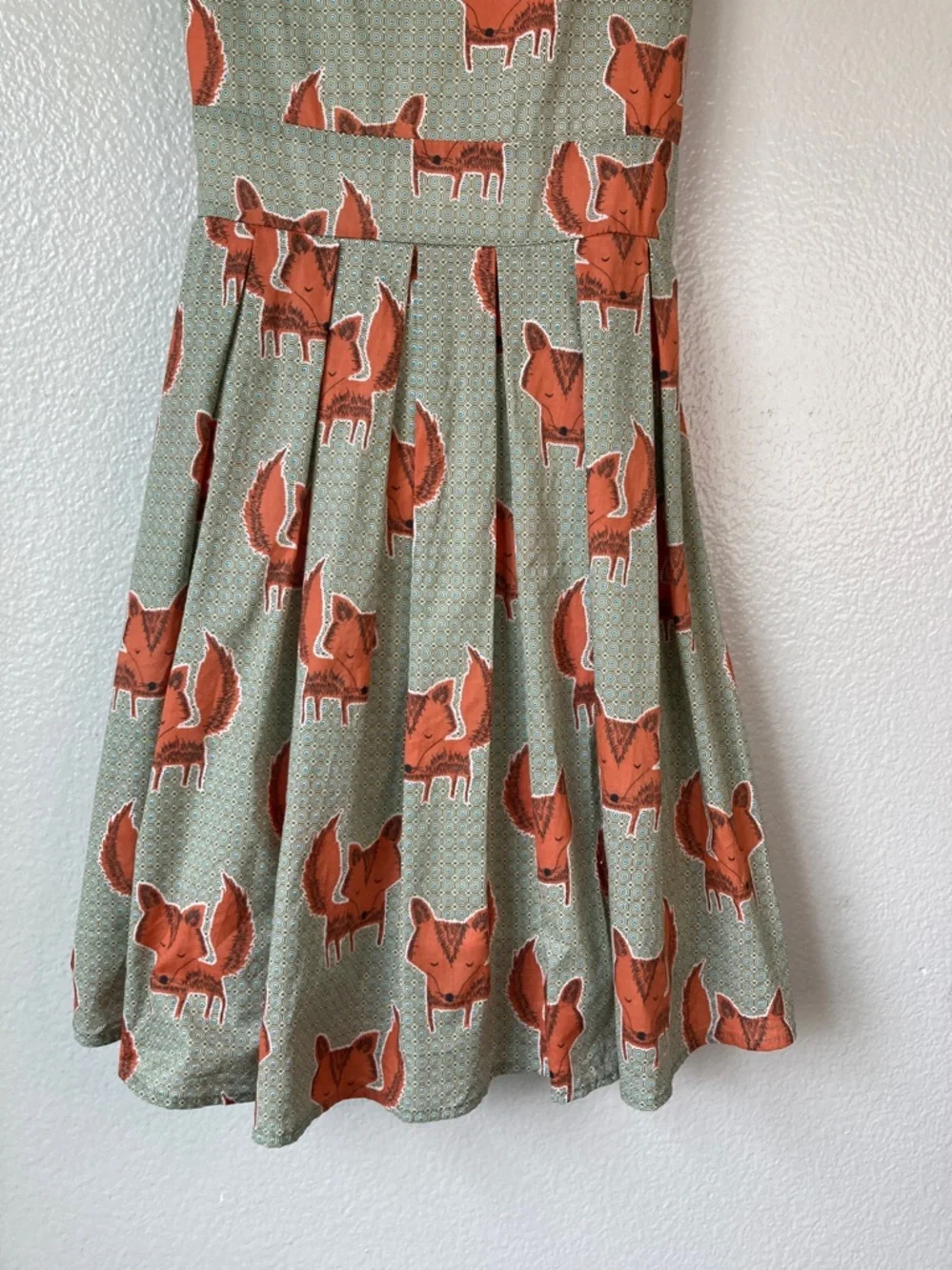 L.A. Soul Fox print Fit and Flare Dress Retro Sleeveless Whimsical Novelty sz S - Picture 4 of 10